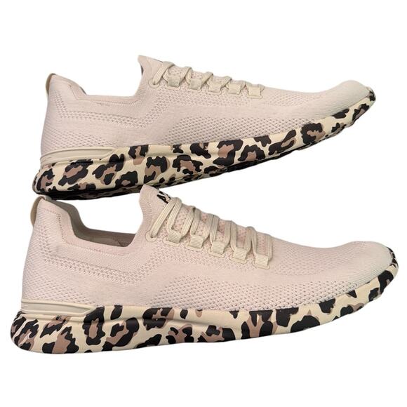 APL Men's Parchment/Leopard TechLoom Breeze Light Running Sneakers - Size US 14 - Picture 7 of 9